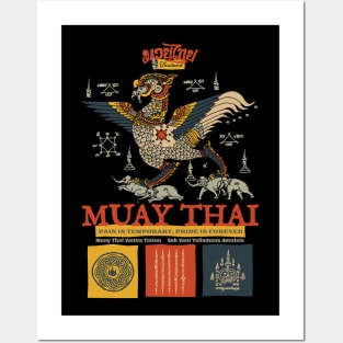 Vintage Muay Thai Tattoo Hatsadiling Posters and Art